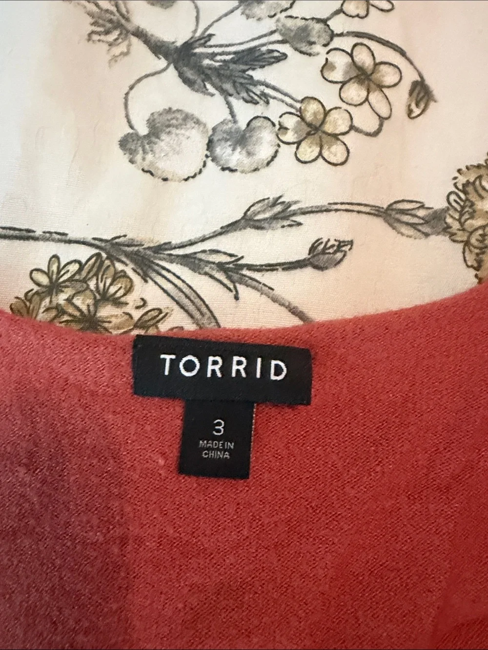 Torrid Women's V-Neck Sweater with Heart Print - Rust
